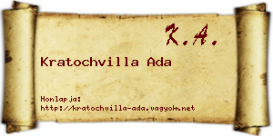 Kratochvilla Ada névjegykártya